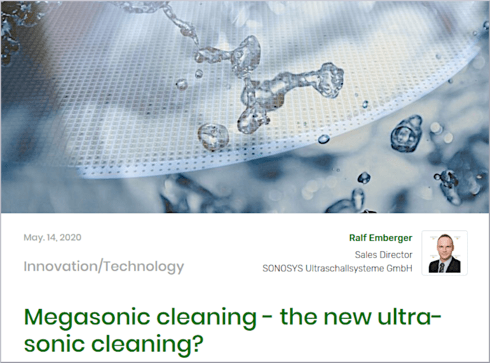 IVAM: Innovation Blog Megasonic cleaning